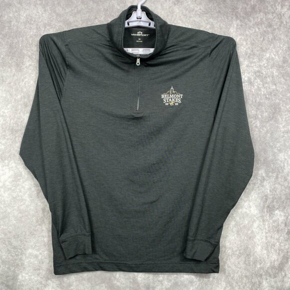 Vansport 1/4 Zip Shirt Mens Small Dark Gray Long Sleeve Belmont Stakes 2020 - Picture 1 of 8